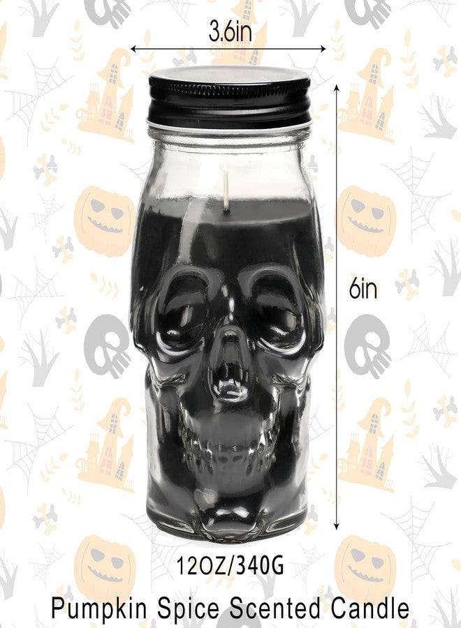 KORMMCO Gothic Skull Candle, Large Skull Candle Halloween Gothic Decorations for Home Table Bar Indoor Room,Scary Halloween Decorations Indoor Black - Image 3